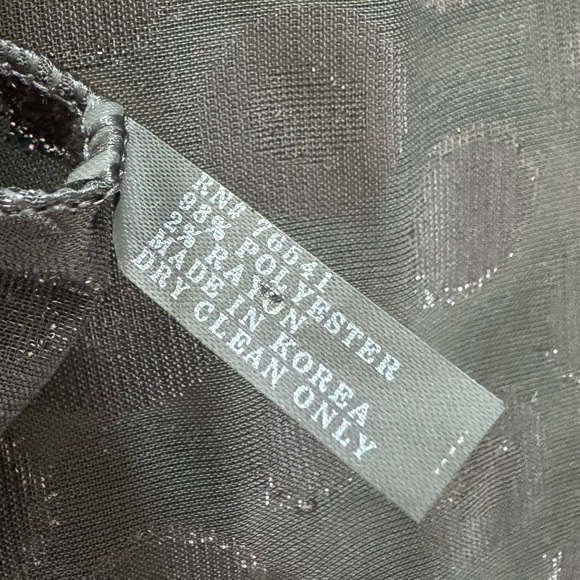 🚩SOLD🚩Black/Silver Chiffon Velvet Scarf Teardrop - Picture 5 of 5